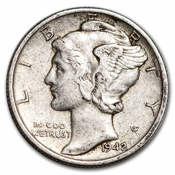 1942 Mercury Dime XF 1942 Mercury Dime XF
